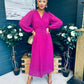 Blaire Banded Midi Dress Berry Pre Order Arriving 10 May
