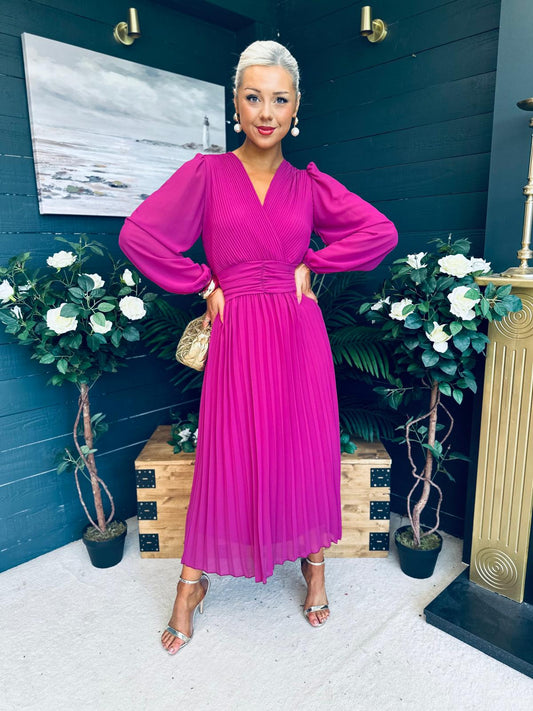Blaire Banded Midi Dress Berry Pre Order Arriving 10 May