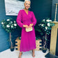 Blaire Banded Midi Dress Berry Pre Order Arriving 10 May