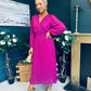 Blaire Banded Midi Dress Berry Pre Order Arriving 10 May