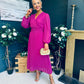 Blaire Banded Midi Dress Berry Pre Order Arriving 10 May