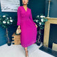 Blaire Banded Midi Dress Berry Pre Order Arriving 10 May