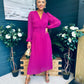 Blaire Banded Midi Dress Berry Pre Order Arriving 10 May