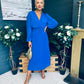 Blaire Banded Midi Dress Cobalt