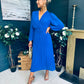 Blaire Banded Midi Dress Cobalt