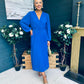 Blaire Banded Midi Dress Cobalt