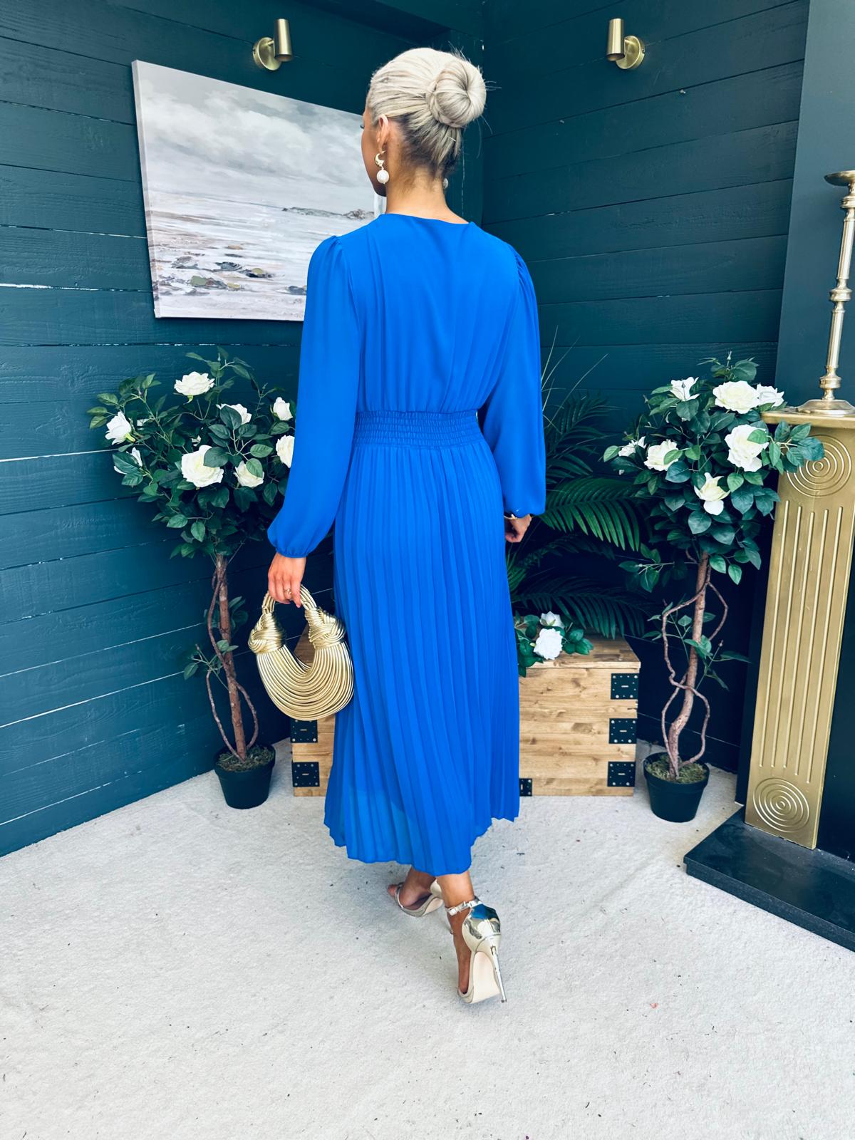 Blaire Banded Midi Dress Cobalt