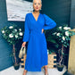 Blaire Banded Midi Dress Cobalt