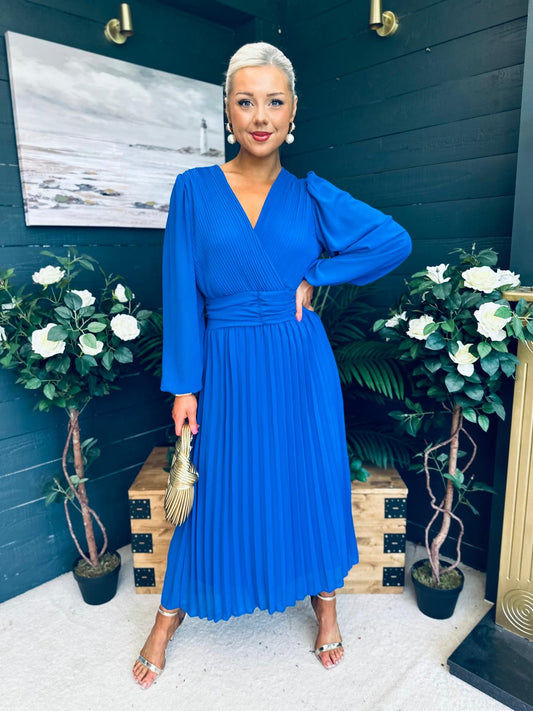 Blaire Banded Midi Dress Cobalt