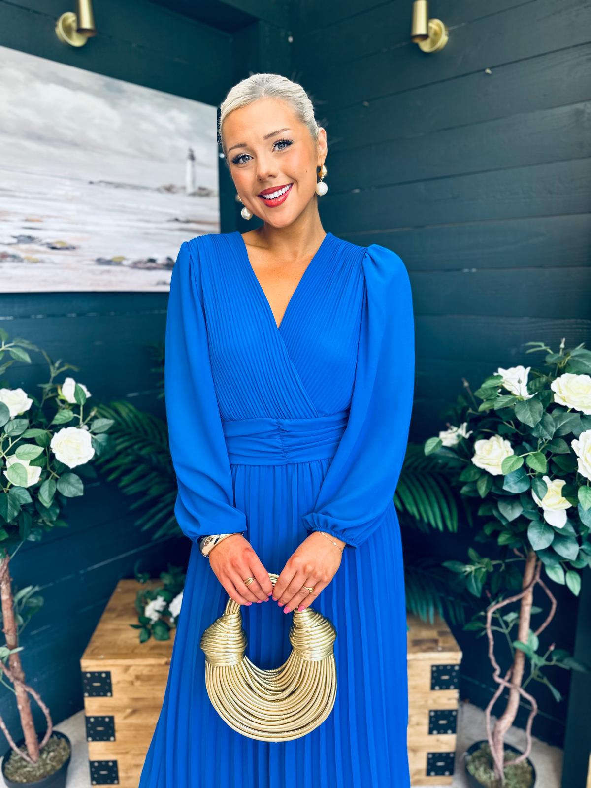 Blaire Banded Midi Dress Cobalt