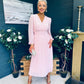 Blaire Banded Midi Dress Baby Pink