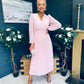 Blaire Banded Midi Dress Baby Pink