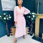 Blaire Banded Midi Dress Baby Pink