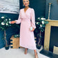 Blaire Banded Midi Dress Baby Pink