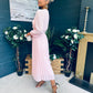 Blaire Banded Midi Dress Baby Pink