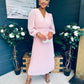 Blaire Banded Midi Dress Baby Pink