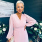 Blaire Banded Midi Dress Baby Pink