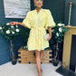Monika Detailed Occasion Mini Dress Yellow