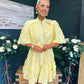 Monika Detailed Occasion Mini Dress Yellow