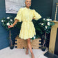 Monika Detailed Occasion Mini Dress Yellow