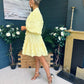 Monika Detailed Occasion Mini Dress Yellow