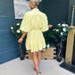 Monika Detailed Occasion Mini Dress Yellow