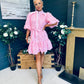 Monika Detailed Occasion Mini Dress Pink