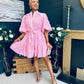 Monika Detailed Occasion Mini Dress Pink