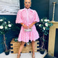Monika Detailed Occasion Mini Dress Pink