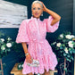 Monika Detailed Occasion Mini Dress Pink