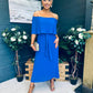 Fiadh Bardot Detail Occasion Dress Cobalt