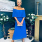 Fiadh Bardot Detail Occasion Dress Cobalt