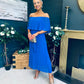 Fiadh Bardot Detail Occasion Dress Cobalt