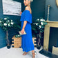 Fiadh Bardot Detail Occasion Dress Cobalt