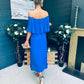 Fiadh Bardot Detail Occasion Dress Cobalt