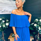 Fiadh Bardot Detail Occasion Dress Cobalt