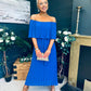 Fiadh Bardot Detail Occasion Dress Cobalt