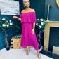 Fiadh Bardot Detail Occasion Dress Berry