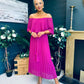 Fiadh Bardot Detail Occasion Dress Berry