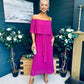 Fiadh Bardot Detail Occasion Dress Berry