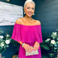 Fiadh Bardot Detail Occasion Dress Berry