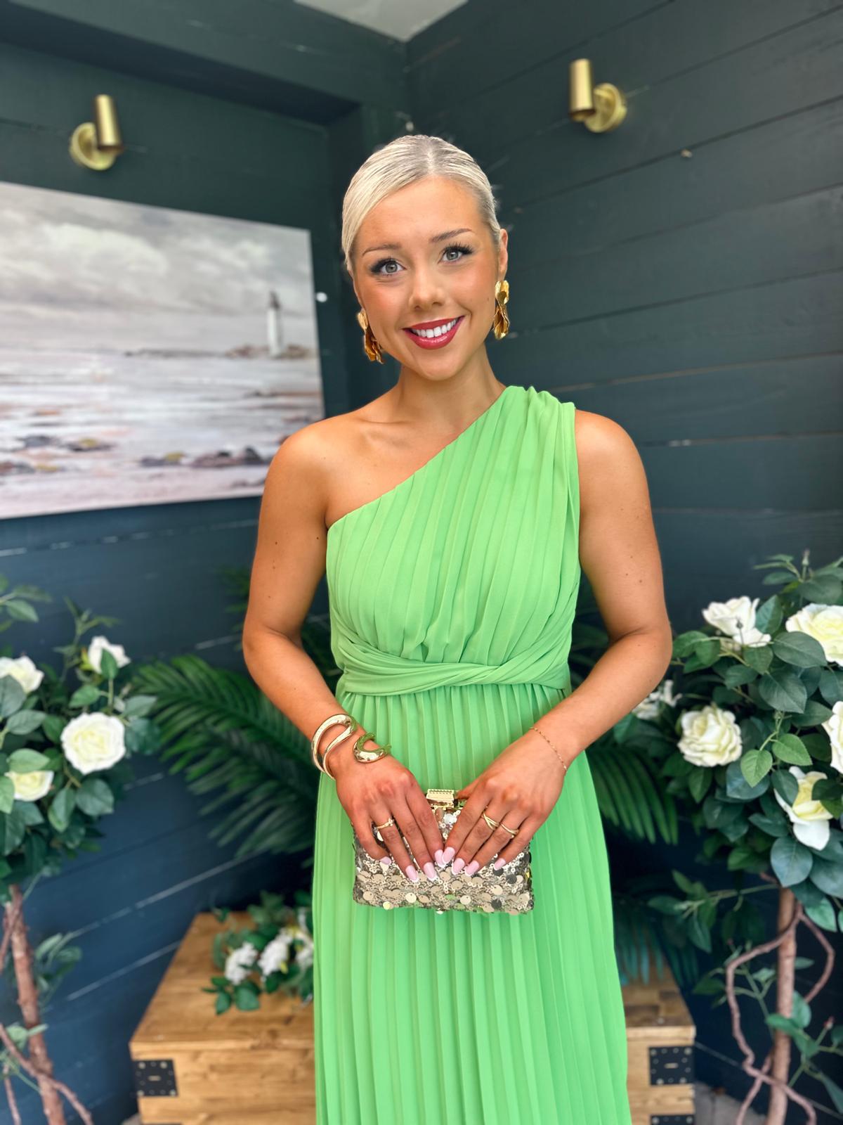 Robyn One Shoulder Midi Dress Apple