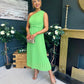 Robyn One Shoulder Midi Dress Apple