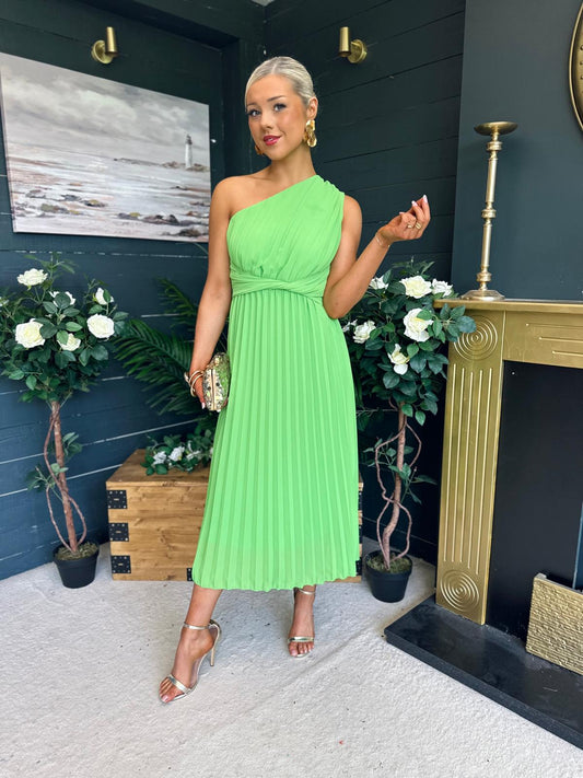 Robyn One Shoulder Midi Dress Apple