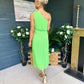 Robyn One Shoulder Midi Dress Apple