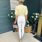 Yvette Detailed Crop Top Yellow