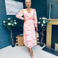 Dawn Twist Detail Midi Dress Blush
