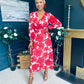 Dawn Twist Detail Midi Dress Rouge