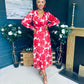 Dawn Twist Detail Midi Dress Rouge