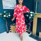 Dawn Twist Detail Midi Dress Rouge